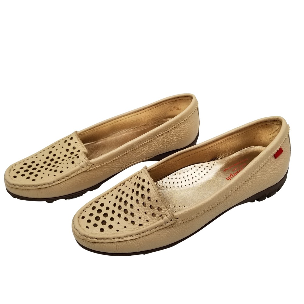Marc Joseph New York Golf Mocassin‎ Womens 8X Beige Leather Perforated Loafers